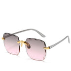 Dam Rektangulära kantlösa solglasögon med raka skalmar-Glasses for women-Fjallbarn