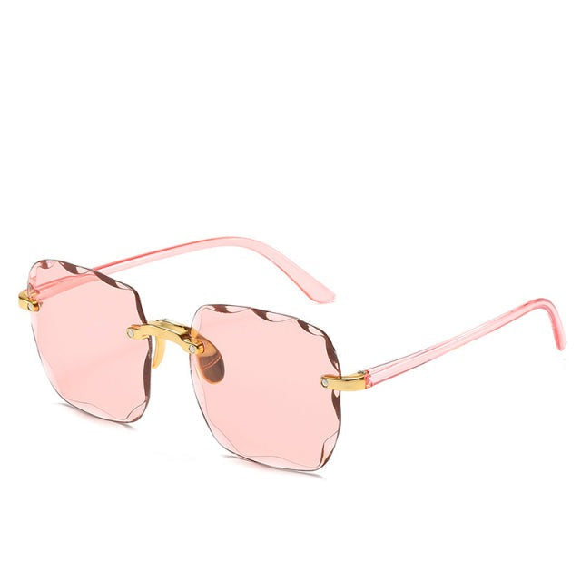 Dam Rektangulära kantlösa solglasögon med raka skalmar-Glasses for women-Fjallbarn
