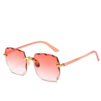 Dam Rektangulära kantlösa solglasögon med raka skalmar-Glasses for women-Fjallbarn