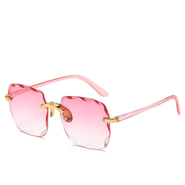 Dam Rektangulära kantlösa solglasögon med raka skalmar-Glasses for women-Fjallbarn