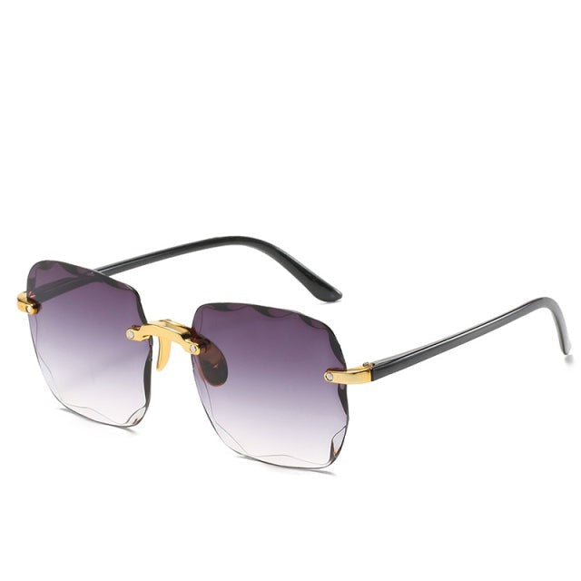 Dam Rektangulära kantlösa solglasögon med raka skalmar-Glasses for women-Fjallbarn