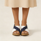 Dam sandaler med kilklack och vristrem-Footwear for women-Fjallbarn