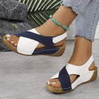 Dam sandaler med kilklack och vristrem-Footwear for women-Fjallbarn