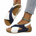 Dam sandaler med kilklack och vristrem-Footwear for women-Fjallbarn