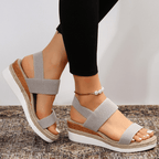 Dam sandaler med platåsula och elastiska remmar-Footwear for women-Fjallbarn