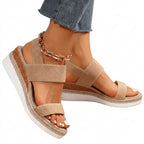 Dam sandaler med platåsula och elastiska remmar-Footwear for women-Fjallbarn