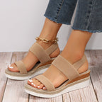 Dam sandaler med platåsula och elastiska remmar-Footwear for women-Fjallbarn