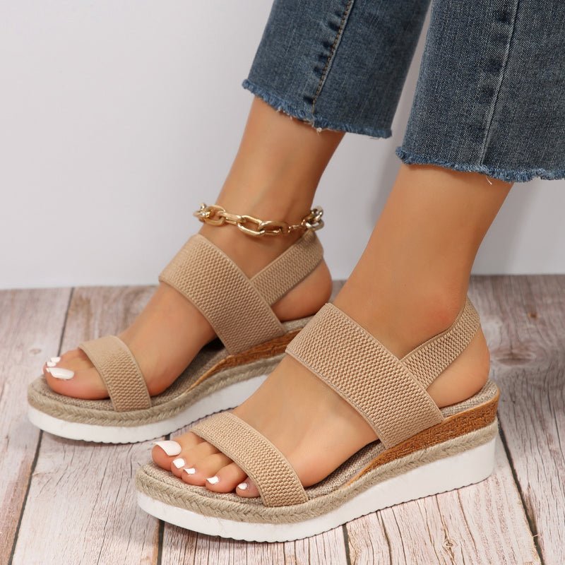 Dam sandaler med platåsula och elastiska remmar-Footwear for women-Fjallbarn