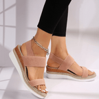 Dam sandaler med platåsula och elastiska remmar-Footwear for women-Fjallbarn