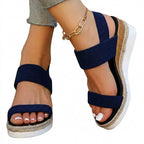 Dam sandaler med platåsula och elastiska remmar-Footwear for women-Fjallbarn