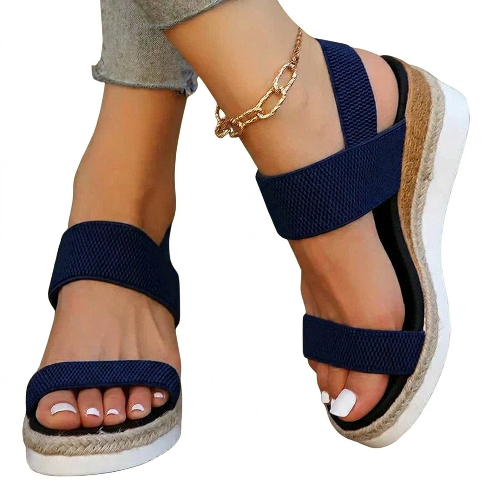 Dam sandaler med platåsula och elastiska remmar-Footwear for women-Fjallbarn