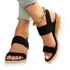 Dam sandaler med platåsula och elastiska remmar-Footwear for women-Fjallbarn