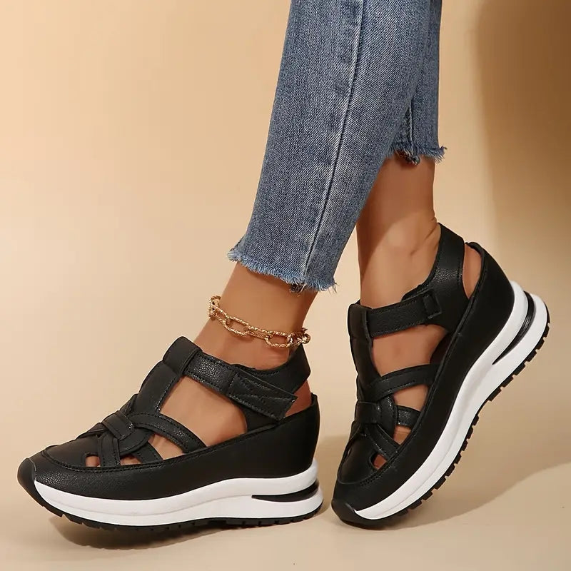 Dam sandaler med platåsula och flätade remmar-Footwear for women-Fjallbarn