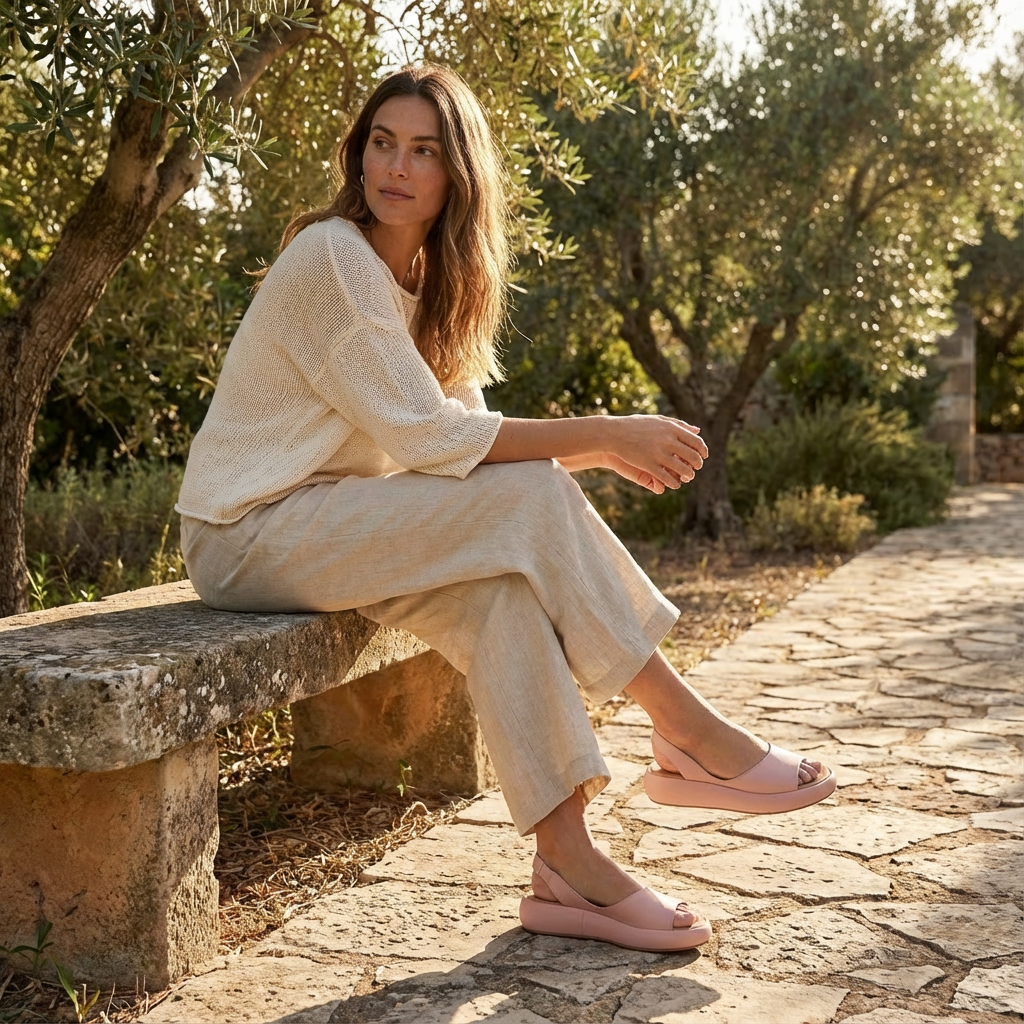 Dam sandaler med platformssula och öppen tå och hälrem-Footwear for women-Fjallbarn