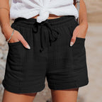 Dam Shorts med Dragsko i Midjan och Påsydda Fickor-Shorts for women-Fjallbarn