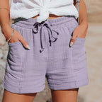 Dam Shorts med Dragsko i Midjan och Påsydda Fickor-Shorts for women-Fjallbarn