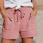 Dam Shorts med Dragsko i Midjan och Påsydda Fickor-Shorts for women-Fjallbarn