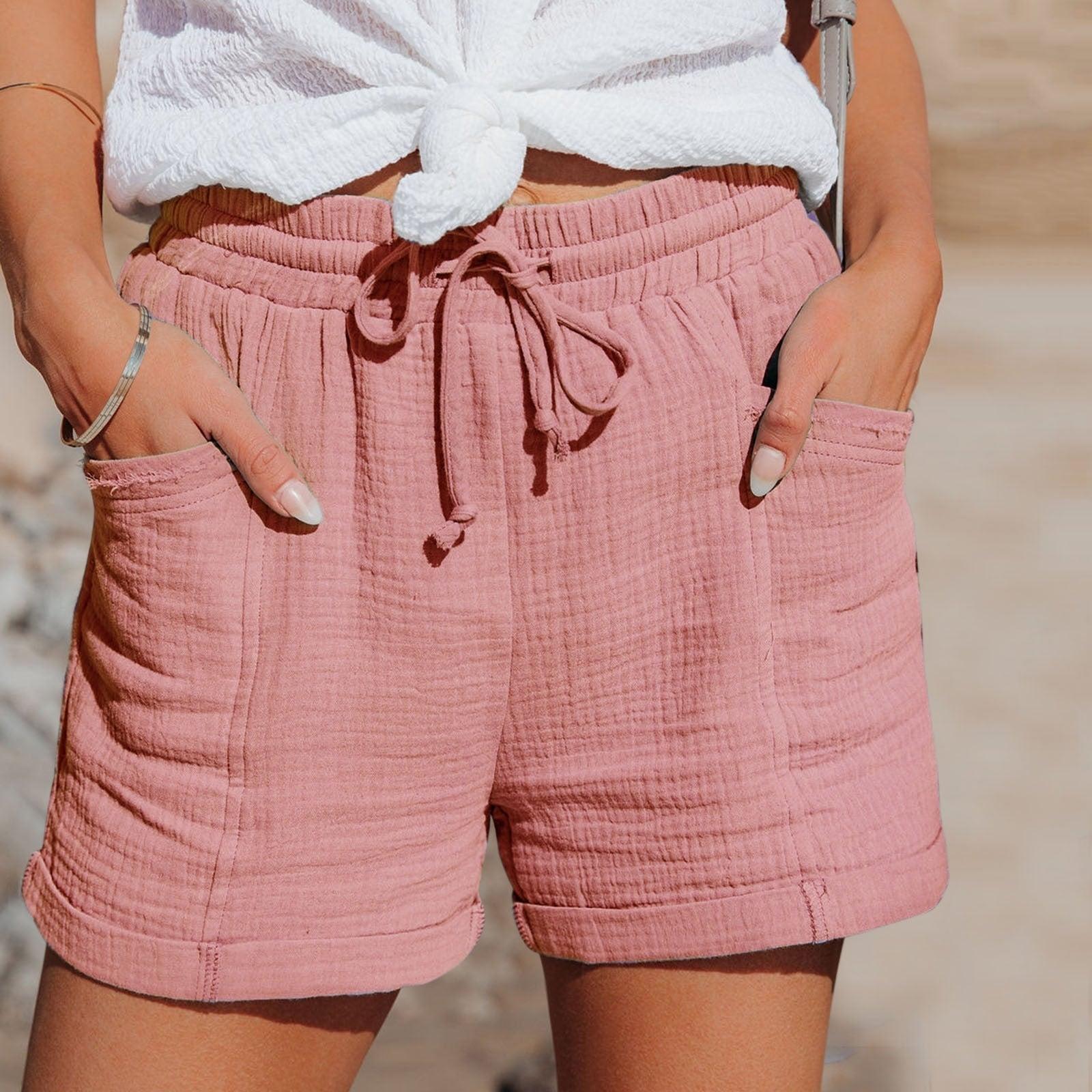 Dam Shorts med Dragsko i Midjan och Påsydda Fickor-Shorts for women-Fjallbarn