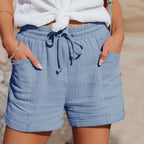 Dam Shorts med Dragsko i Midjan och Påsydda Fickor-Shorts for women-Fjallbarn