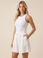 Dam Shorts med Elastisk Midja och Dragsko-Shorts for women-Fjallbarn