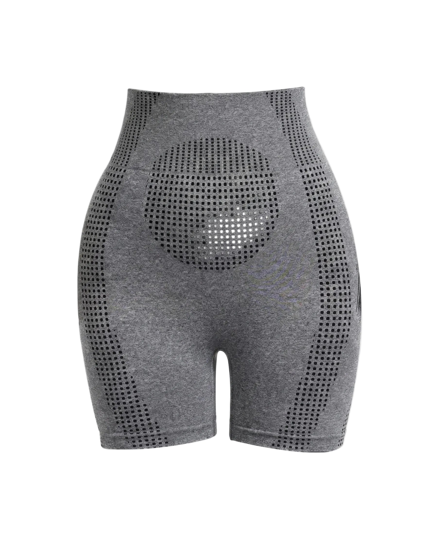 Dam Shorts med Hög Midja och Sömlös Struktur med Perforerade Konturpaneler-Shorts for women-Fjallbarn