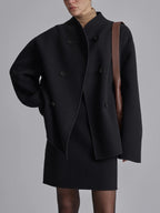 Dam-skepparkavaj i ullblandning med ståkrage-Coats for women-Fjallbarn