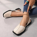 Dam Slingback Platta Skor med Fyrkantig Tå-Footwear for women-Fjallbarn