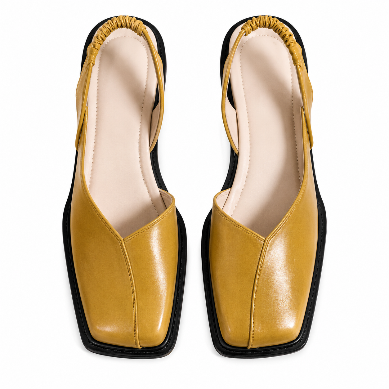 Dam Slingback Platta Skor med Fyrkantig Tå-Footwear for women-Fjallbarn