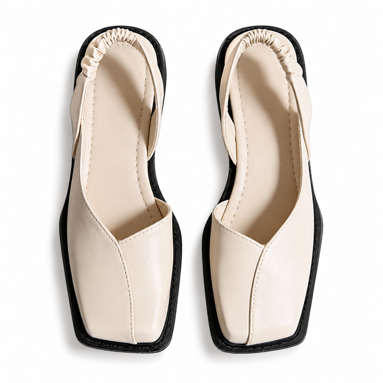 Dam Slingback Platta Skor med Fyrkantig Tå-Footwear for women-Fjallbarn