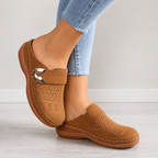 Dam Slip-On Loafers med Spänne och Perforerad Ovandel-Footwear for women-Fjallbarn