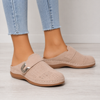 Dam Slip-On Loafers med Spänne och Perforerad Ovandel-Footwear for women-Fjallbarn