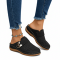 Dam Slip-On Loafers med Spänne och Perforerad Ovandel-Footwear for women-Fjallbarn