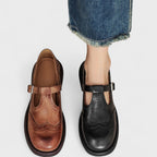 Dam T-remsskor med wingtip-tå och broguemönster-Shoes for women-Fjallbarn
