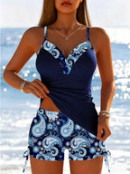 Dam-tankini med paisleymönster-Sets for women-Fjallbarn
