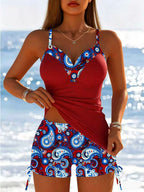 Dam-tankini med paisleymönster-Sets for women-Fjallbarn