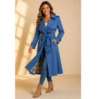 Dam-trenchcoat med bälte och slagkrage-Coats for women-Fjallbarn