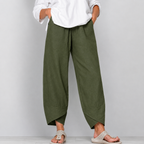 Dam Vida Croppade linne Byxor med Böjd Nederkant-Pants for Women-Fjallbarn