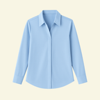 Damblus med långa ärmar och spetsig krage med dold knappslå-Blouse for women-Fjallbarn