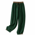 Dambyxor med elastisk midja, dragsko, avsmalnande ben och resår i benslut-Pant for women-Fjallbarn