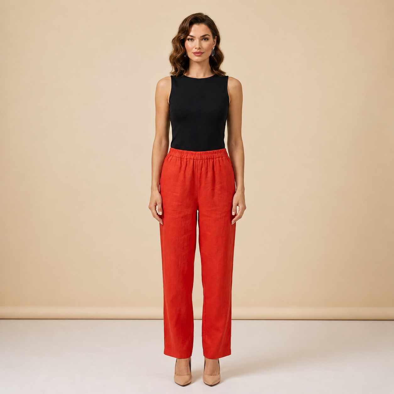 Dambyxor med elastisk midja och raka ben i full längd-Pant for women-Fjallbarn