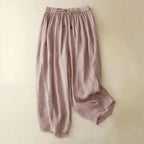 Dambyxor med hög midja, raka ben, dragsko och sidofickor-Pant for women-Fjallbarn
