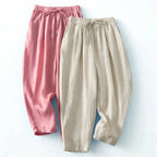 Dambyxor med hög midja, vida ben, dragsko och sidofickor-Pant for women-Fjallbarn