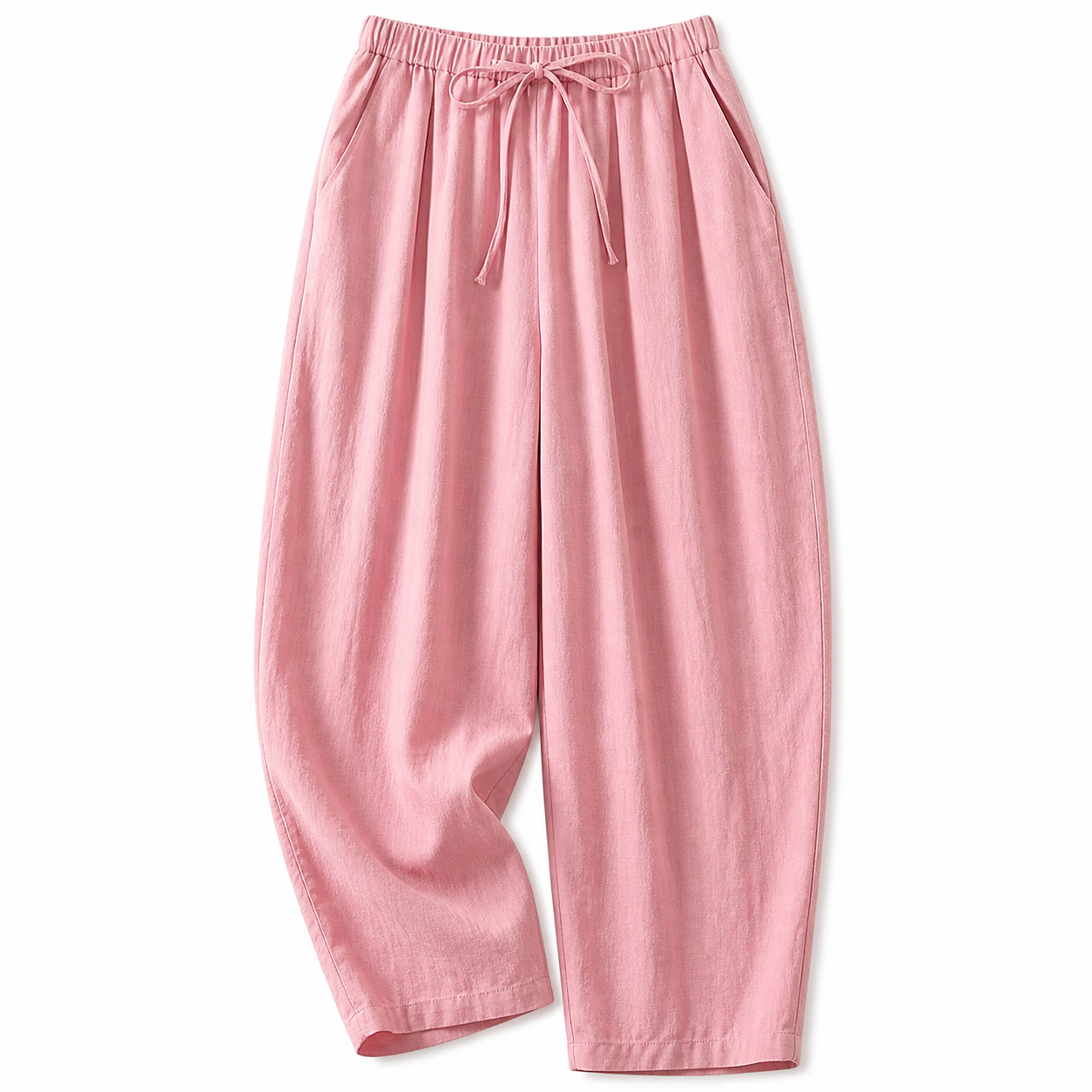 Dambyxor med hög midja, vida ben, dragsko och sidofickor-Pant for women-Fjallbarn