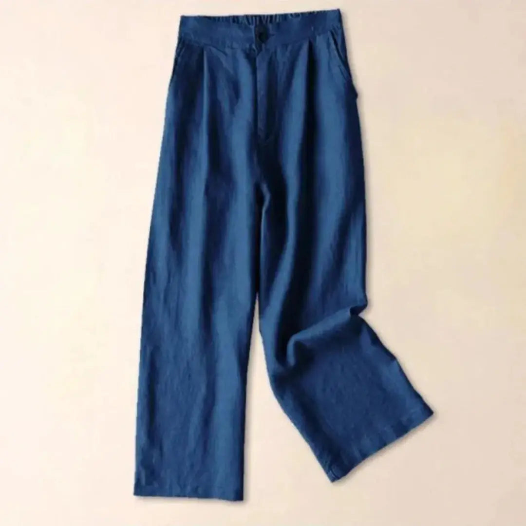 Dambyxor med hög midja, vida ben, frontveck och sidofickor-Pant for women-Fjallbarn