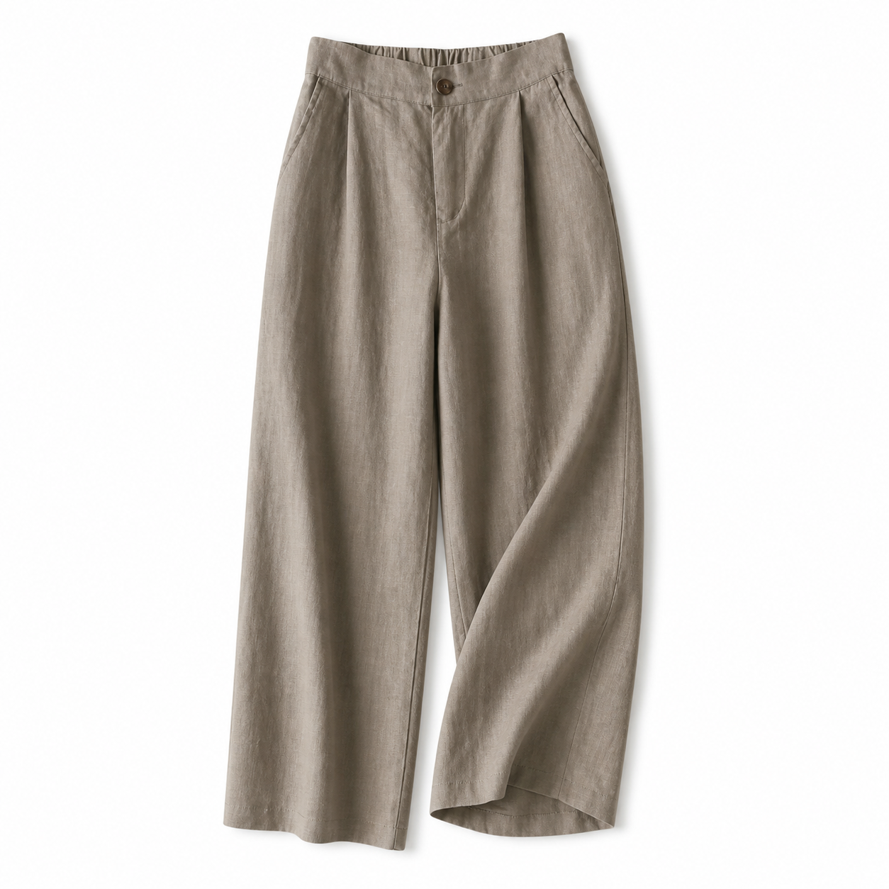 Dambyxor med hög midja, vida ben, frontveck och sidofickor-Pant for women-Fjallbarn
