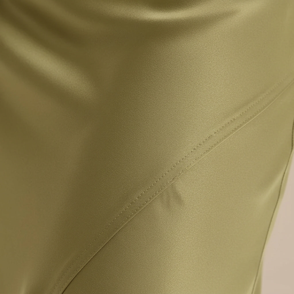Damernas lång kjol med glansig yta och hög midja-Skirt for women-Fjallbarn