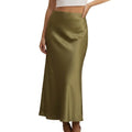 Damernas lång kjol med glansig yta och hög midja-Skirt for women-Fjallbarn