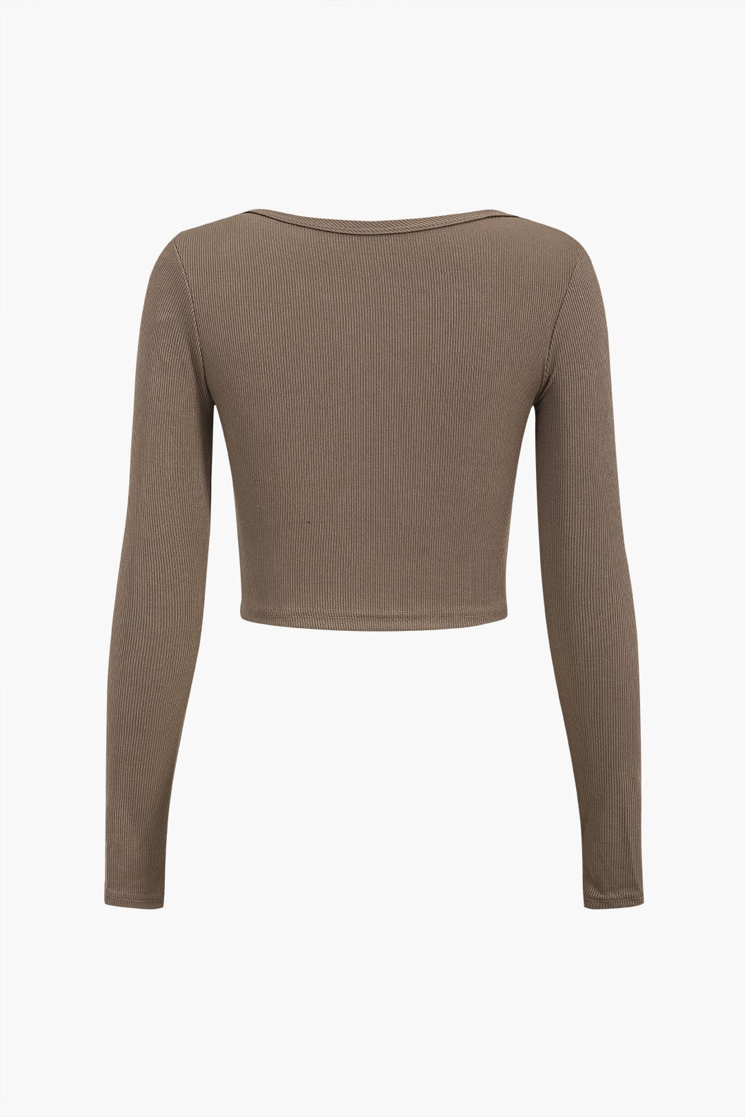 Damernas långärmade topp med asymmetrisk utskärning och knappstängning-Tops for women-Fjallbarn