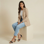 Damernas sandaler med blockklack och ankelrem-Footwear for women-Fjallbarn