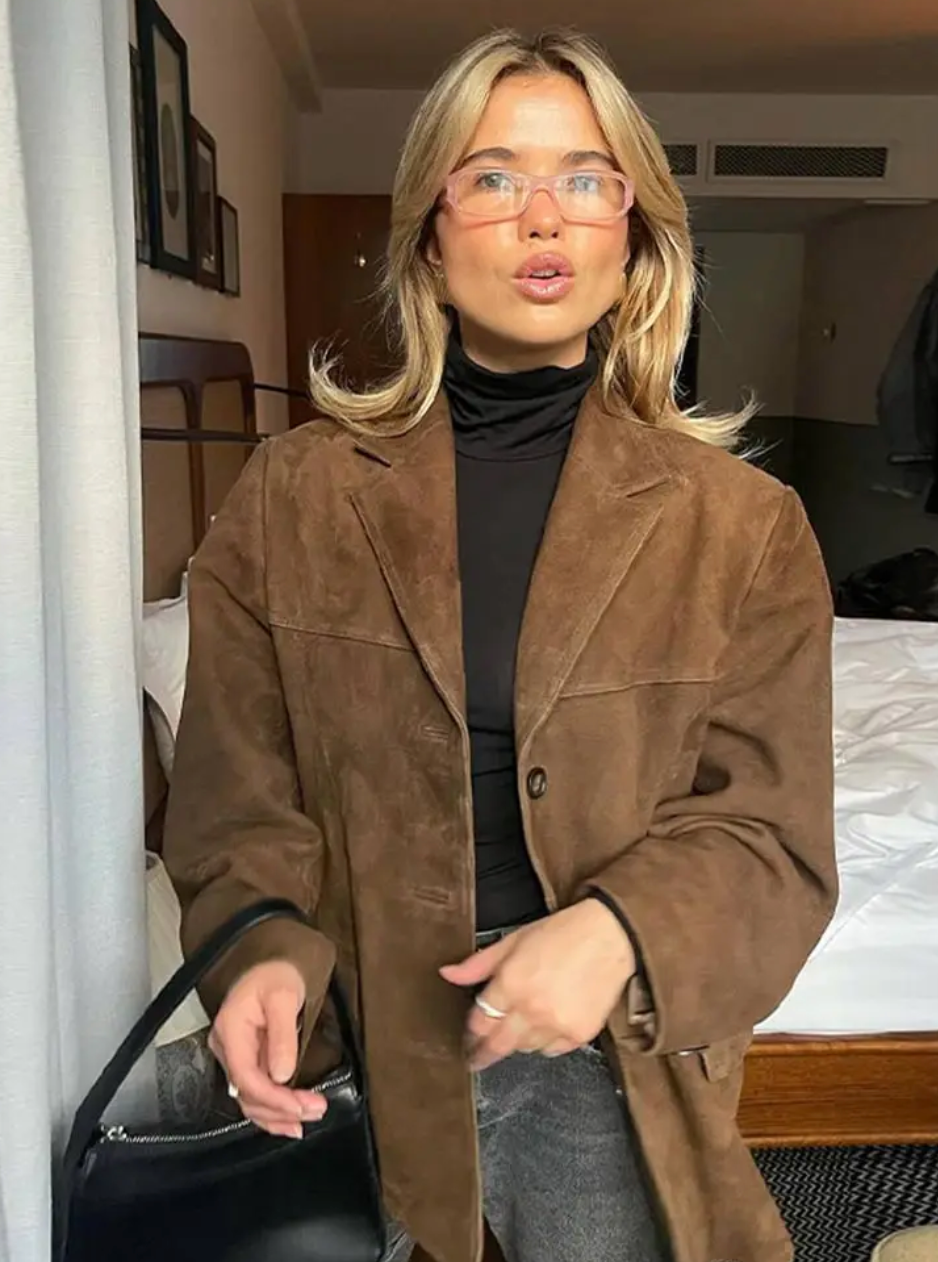 Damjacka med krage och knappar-Jacket for women-Fjallbarn